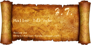 Haller Tünde névjegykártya
