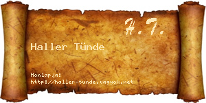 Haller Tünde névjegykártya